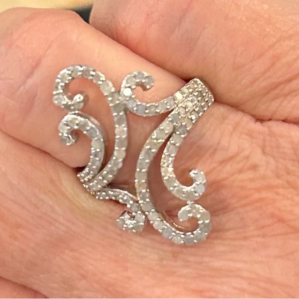 JTV White Diamond Swirl Ring - Picture 3 of 7